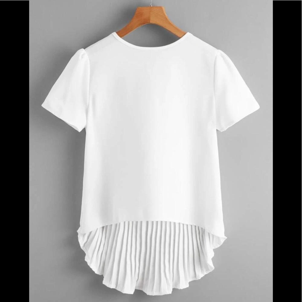 Pleated High Low Blouse
